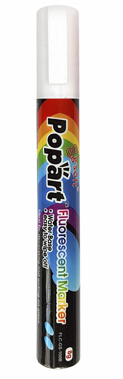 Křídový popisovač tenký 8g Marker bílý